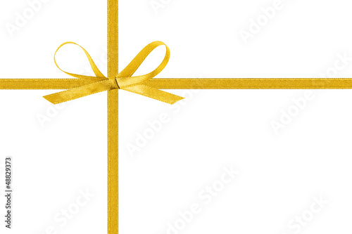 Plakat w ramie thin yellow bow with crossed ribbon