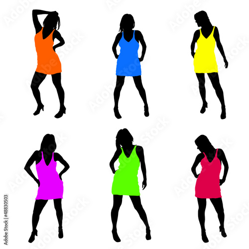 sexy girl in dress vector illustration part two