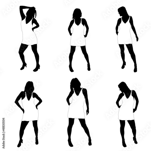 sexy girl in dress vector illustration