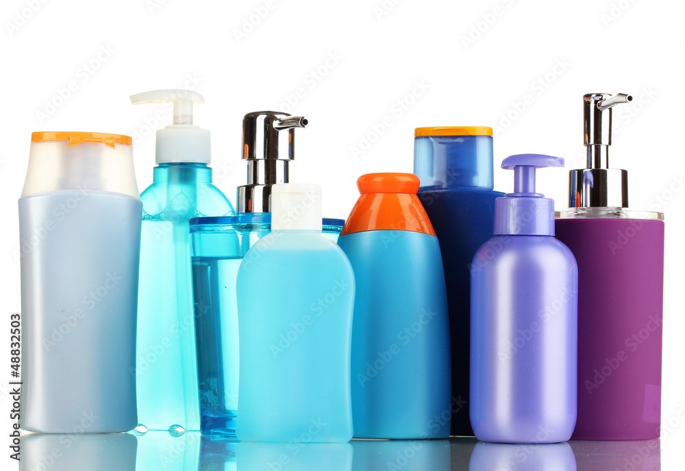 A lot of different cosmetic products for personal care isolated A lot of different cosmetic products for personal care isolated