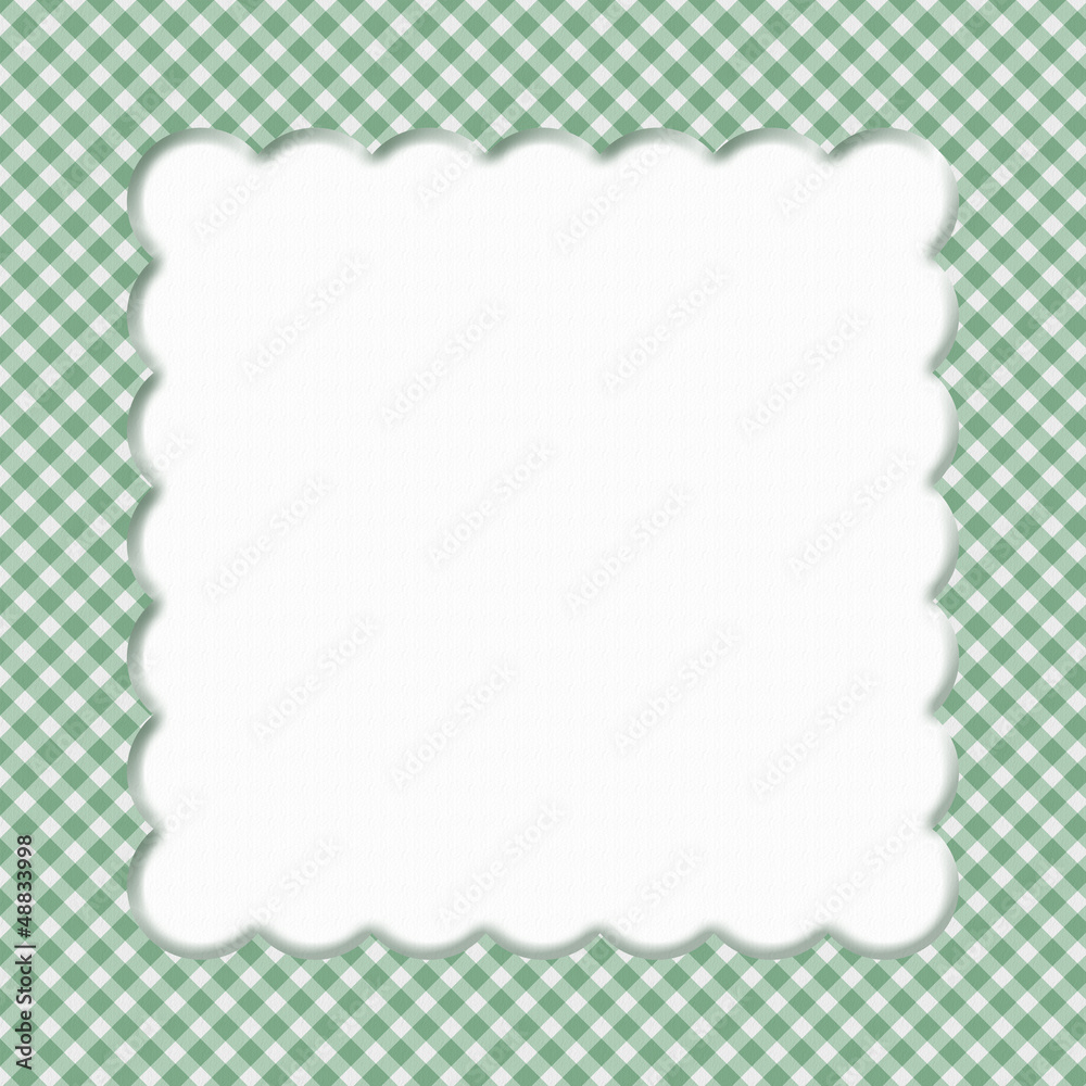 Green Gingham with Ribbon Background for your message or invitat