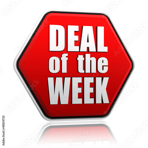 deal of the week in red hexagon