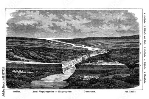 Niagara-Gebiet, Kanada/ USA, Nordamerika, Amerika (Alte Lithographie) photo