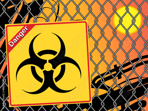 Bio hazard sign. Yellow and black bio hazard