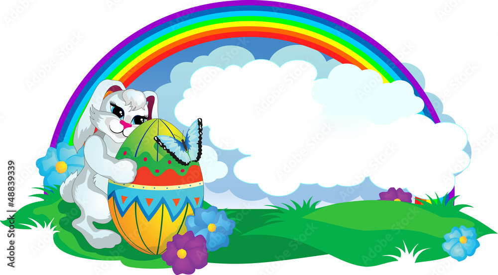 Obraz premium Easter Bunny and Butterfly