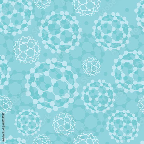 Vector buckyballs seamless pattern background with hand drawn