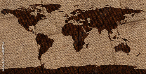 Burlap World Map