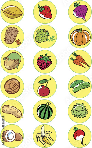 Fototapeta Naklejka Na Ścianę i Meble -  Nuts, vegetables, fruits