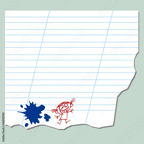 ink blotch in exercise book