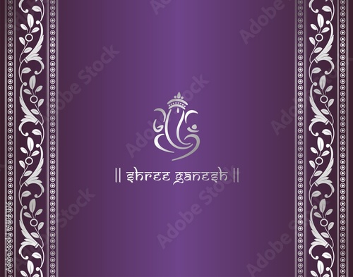 Ganesha, Hindu wedding card, royal Rajasthan, India