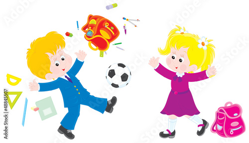 schoolchildren on vacation