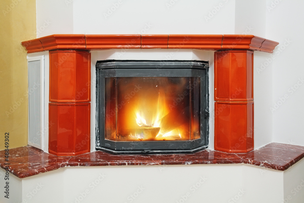 Fireplace in house interior Fireplace in house interior