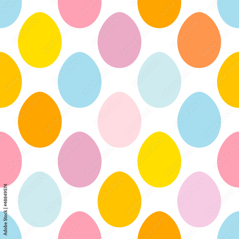 Seamless Pattern Easter Eggs Blue
