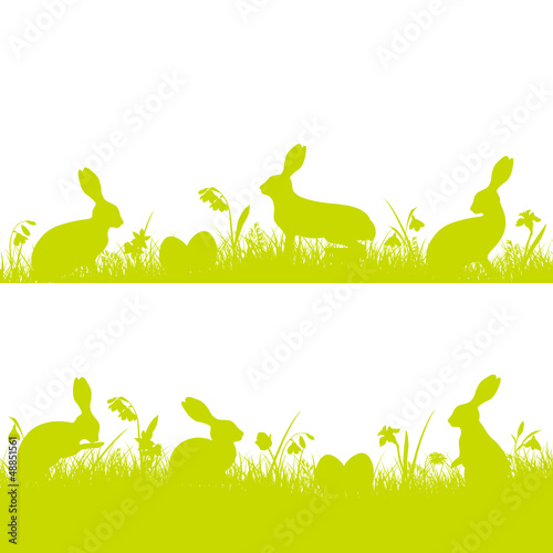 Easter Background Header Meadow Bunny