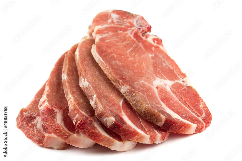 uncooked pork chops