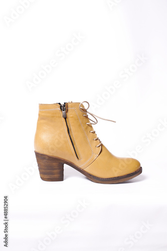 Yellow Leather Woman Boot