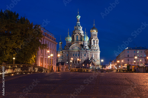 Saviour's cathedral on Blood to St. Petersburg at night