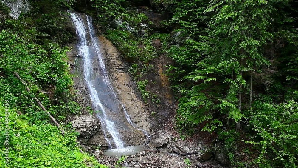 waterfall scenery in the middle of forest. Carpathian, Ukraine waterfall scenery in the middle of forest. Carpathian, Ukraine