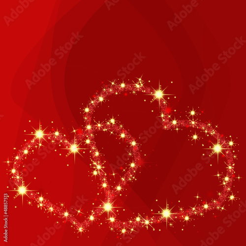 Wallpaper Mural Romantic abstract red background with shining hearts and space f Torontodigital.ca