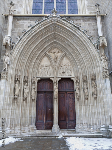 Vienna - West portal of Minoriten gothic photo