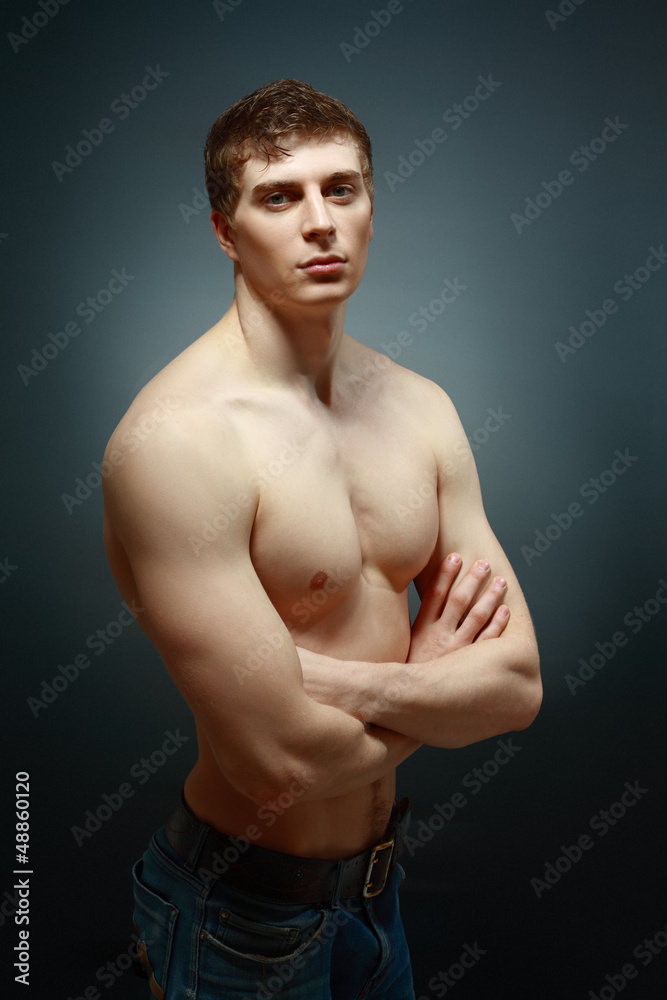 portrait of topless athletic man portrait of topless athletic man