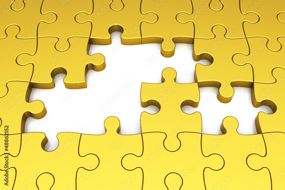 Gold puzzle pieces Gold puzzle pieces
