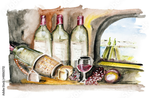 French wine isolated