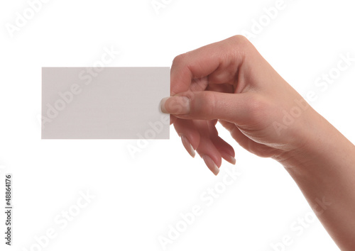 hand with a business card