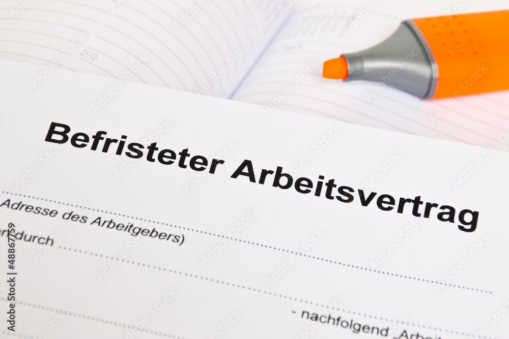 Fototapeta premium Befristeter Arbeitsvertrag