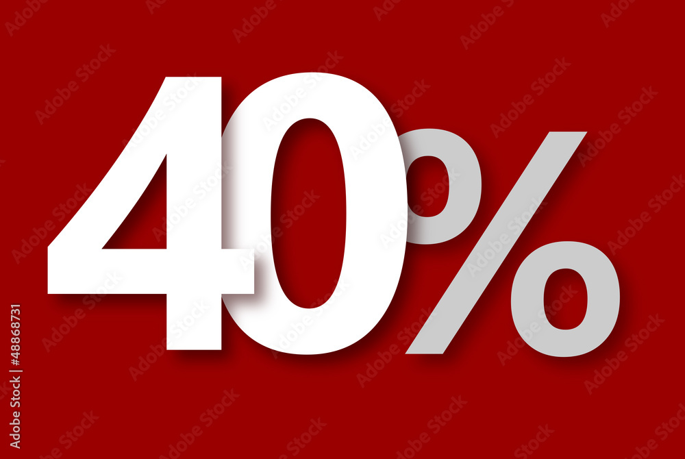 40 % Rabatt Aktion Angebot Sonderangebot Weiss ROT 40 % Rabatt Aktion Angebot Sonderangebot Weiss ROT