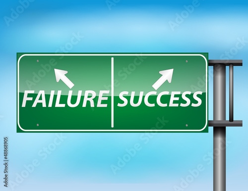 Glossy highway sign with Failure and Success.
