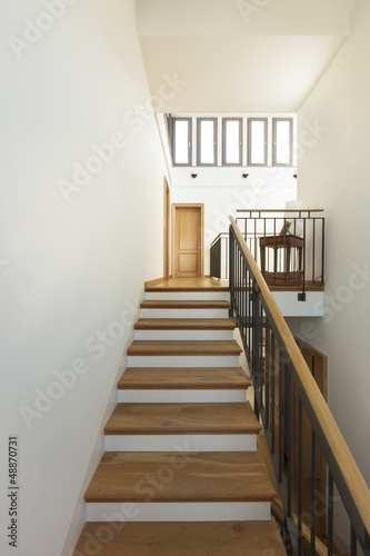 Interior house  wooden staircase