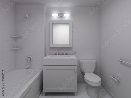 Modern bathroom design at white