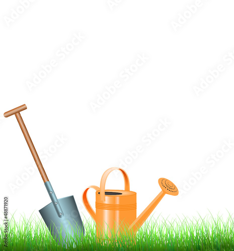 Gartenwerkzeug auf dem Rasen