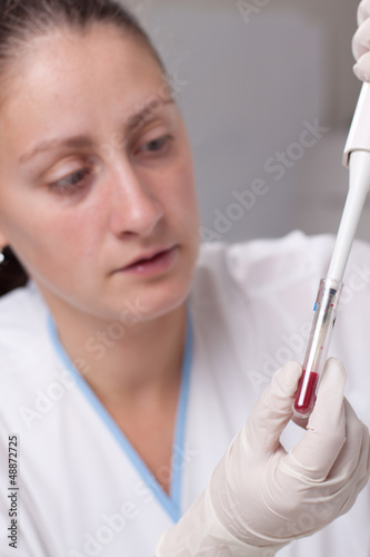 Micro pipette with blood