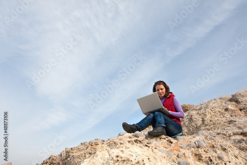 Woman working outdoor