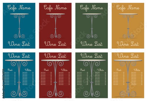 Wine list in vector format.