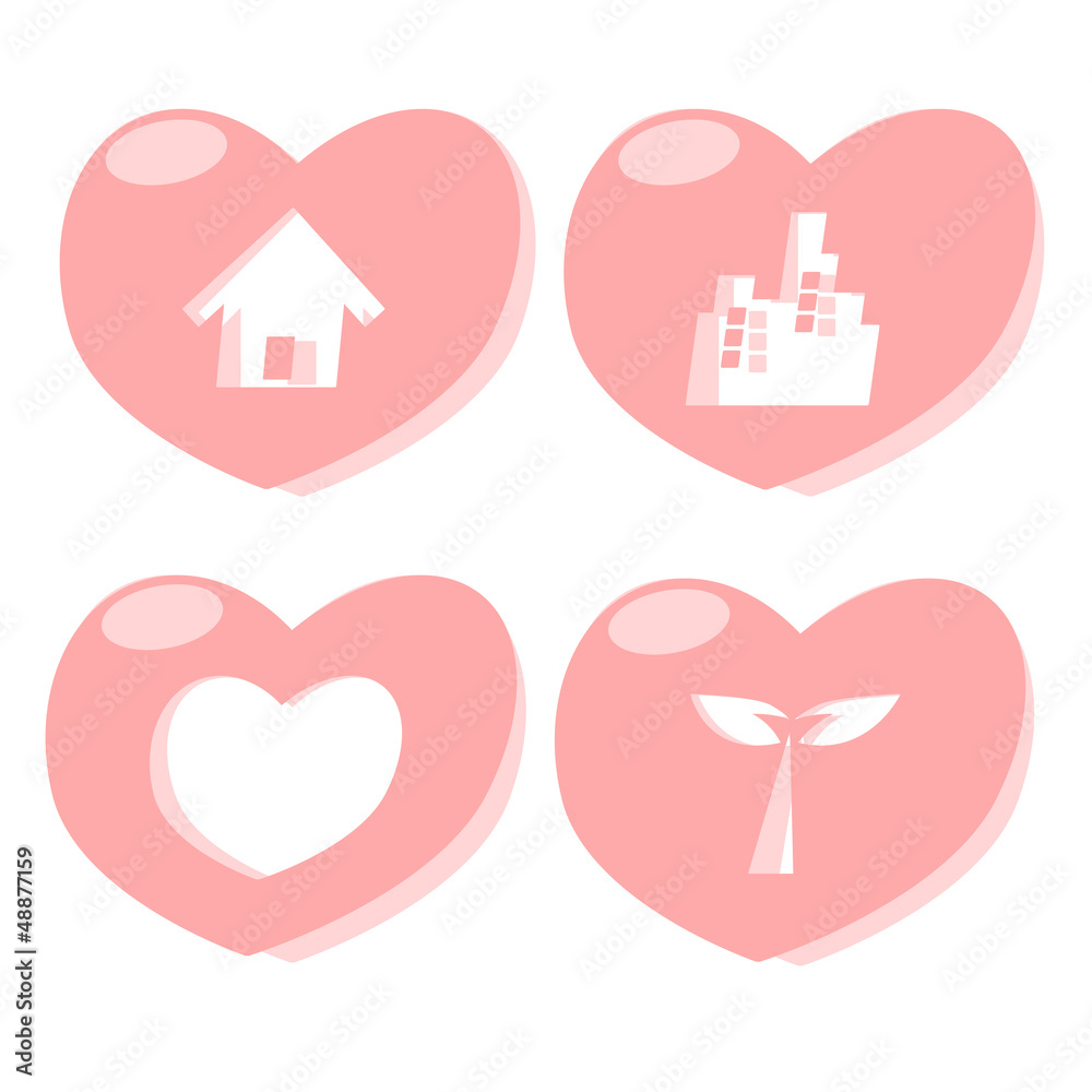 Heart icon city town tree Heart icon city town tree