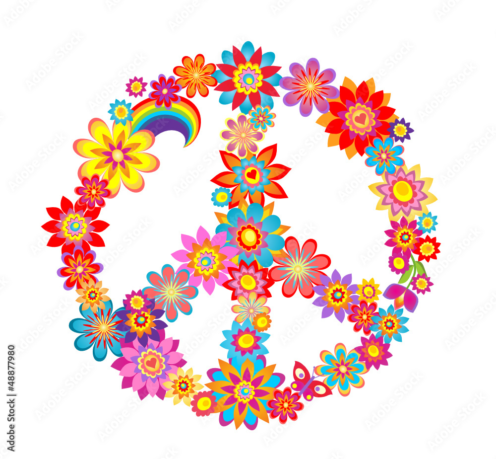 Colorful peace flower symbol Colorful peace flower symbol