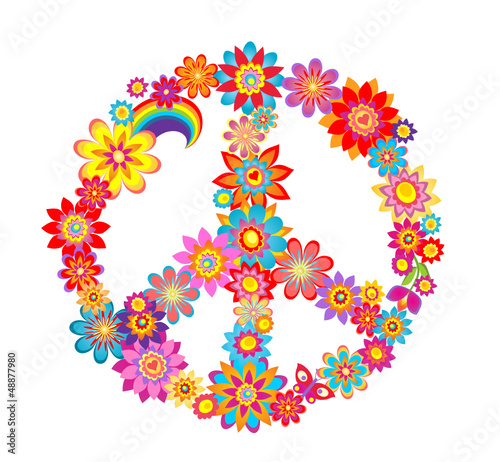 Colorful peace flower symbol