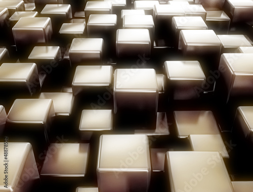 Abstract metal cubes background
