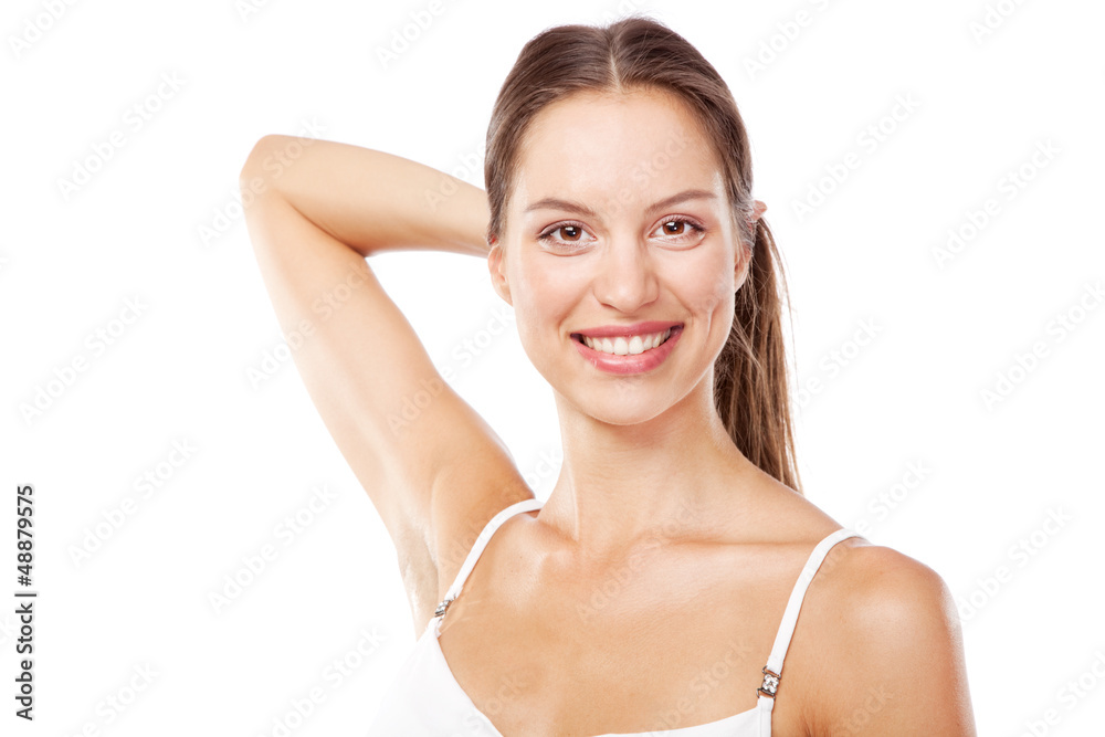 Beautiful young woman face portrait Beautiful young woman face portrait