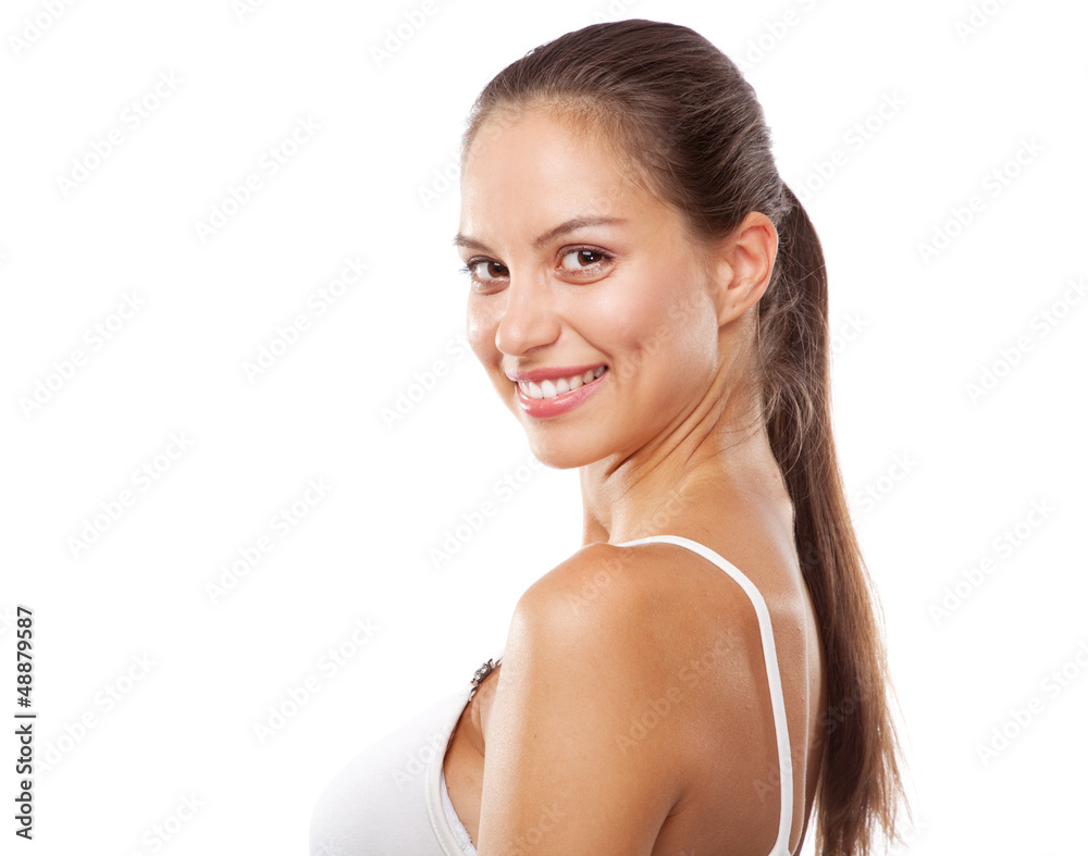 Beautiful young woman face portrait Beautiful young woman face portrait