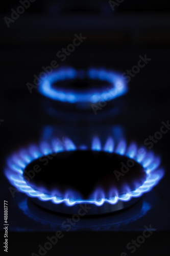 Burning gas cooker rings