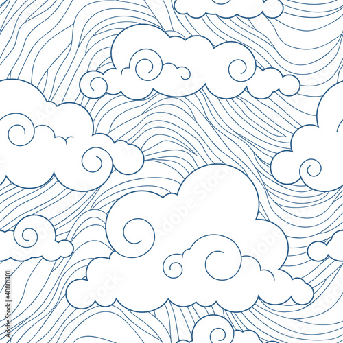 Seamless stylized clouds pattern © JMC