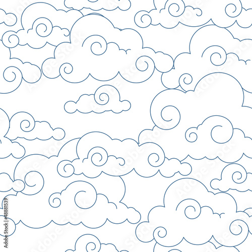 Seamless stylized clouds pattern © JMC