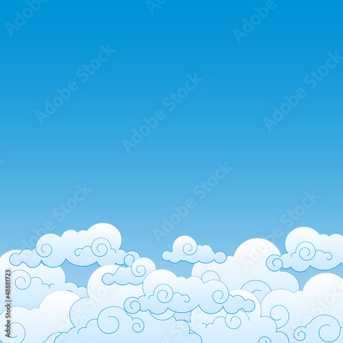 Good weather background. Blue sky with clouds