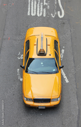 yellow cab from above