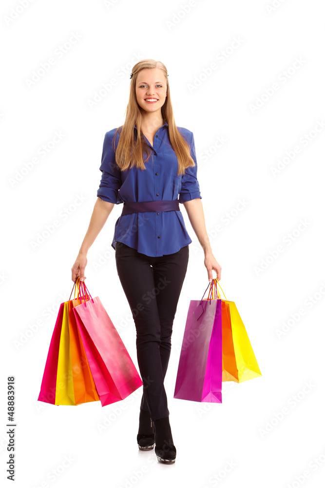 woman carrying shopping bags