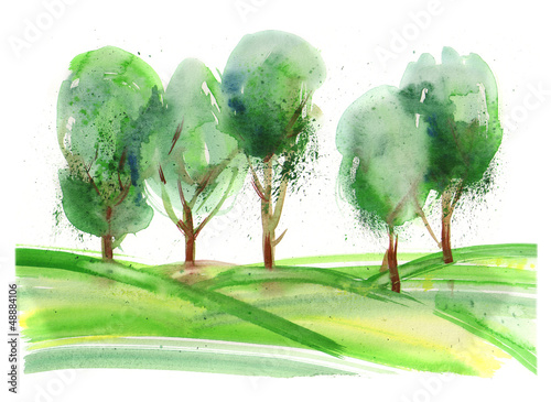 Watercolor Trees